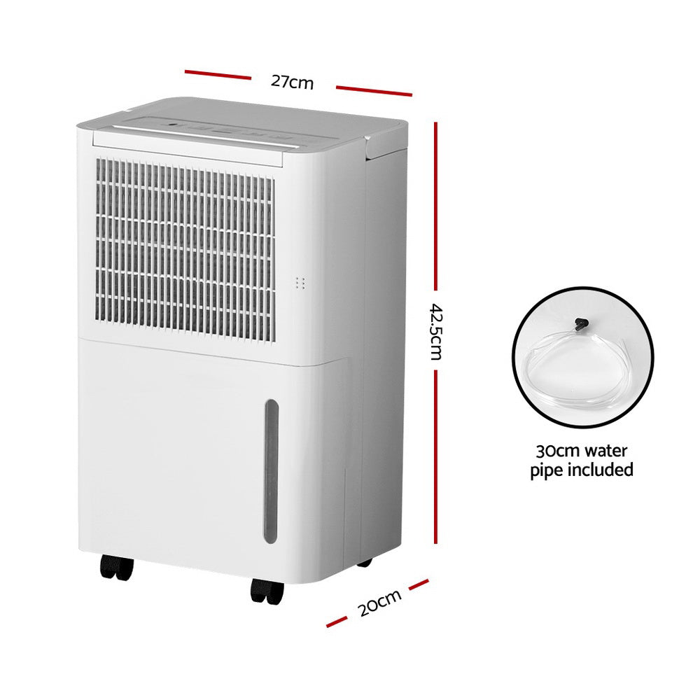 Devanti Dehumidifier 12L Air Purifier White - Appliances > Aroma Diffusers & Humidifiers > Dehumidifiers