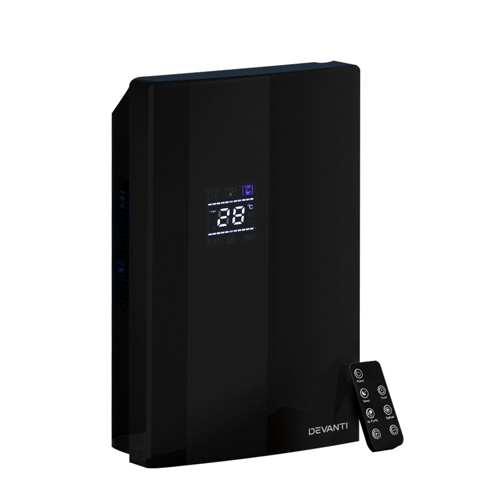 Devanti Dehumidifier 2L Air Purifier Black - Appliances > Aroma Diffusers & Humidifiers > Dehumidifiers