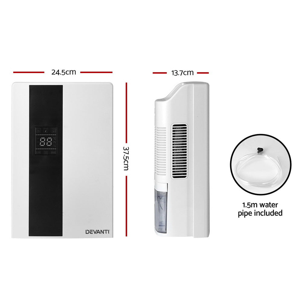 Devanti Dehumidifier 2L Air Purifier White - Appliances > Aroma Diffusers & Humidifiers > Dehumidifiers