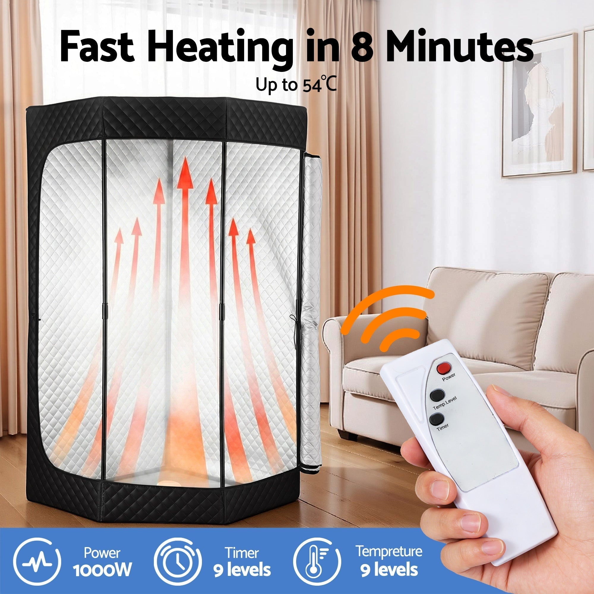 Devanti home steam portable Premium Home Sauna Tent and chair