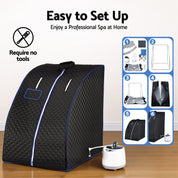 Devanti home steam portable Premium Home Sauna Tent and chair