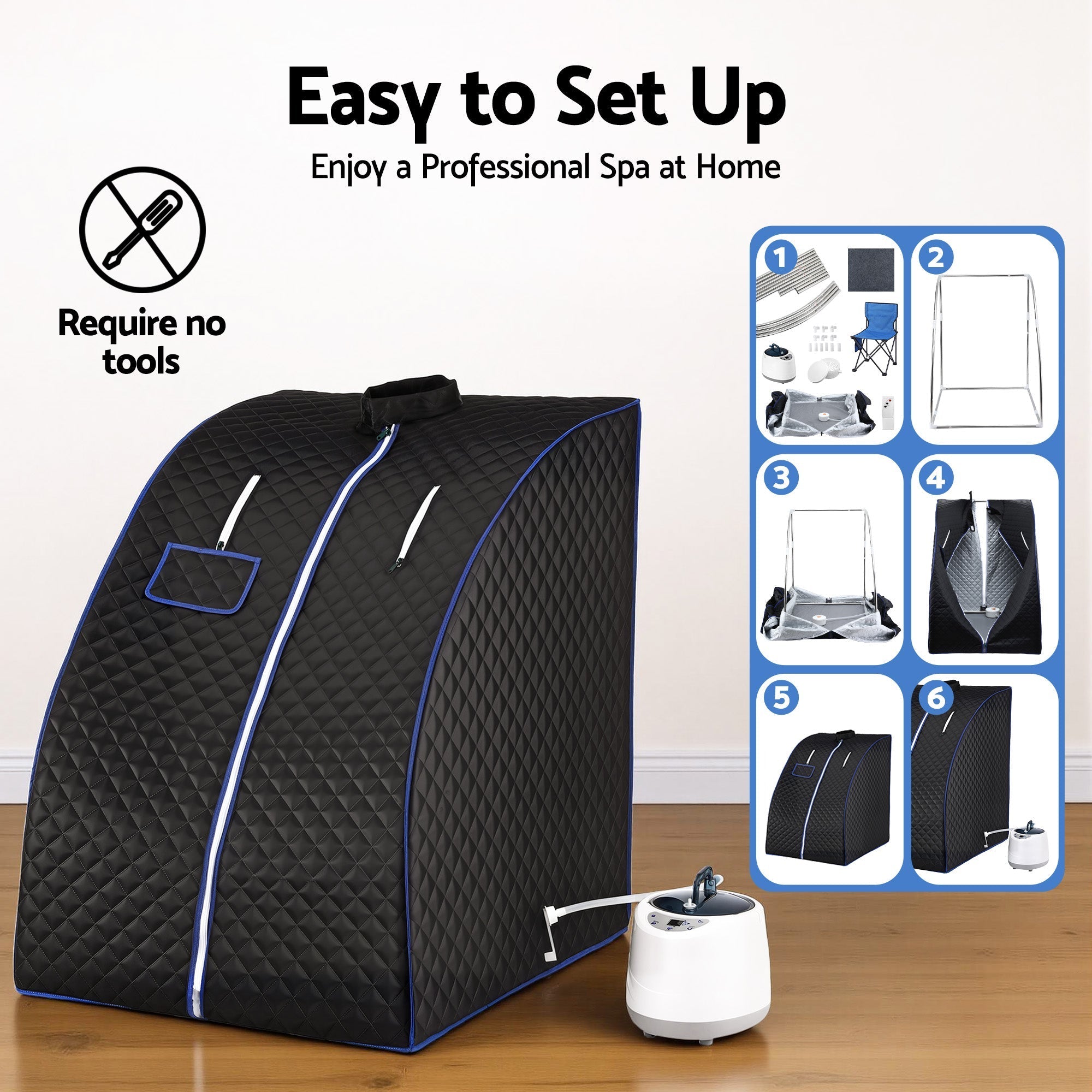 Devanti home steam portable Premium Home Sauna Tent and chair