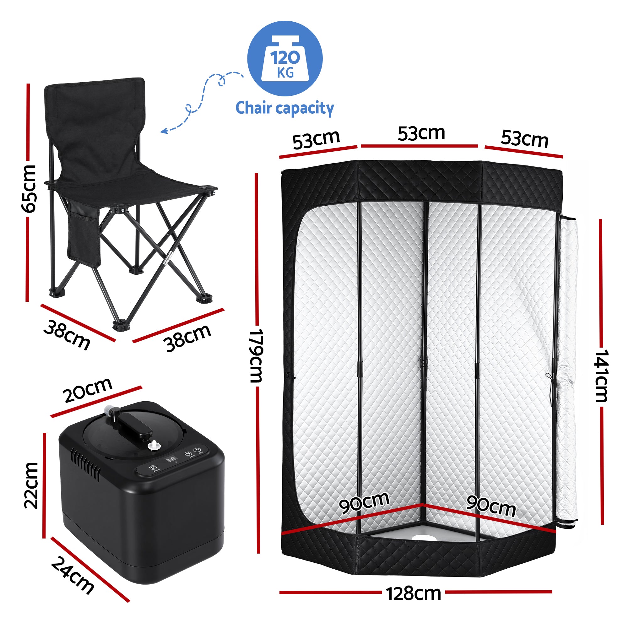 Devanti home steam portable Premium Home Sauna Tent and chair