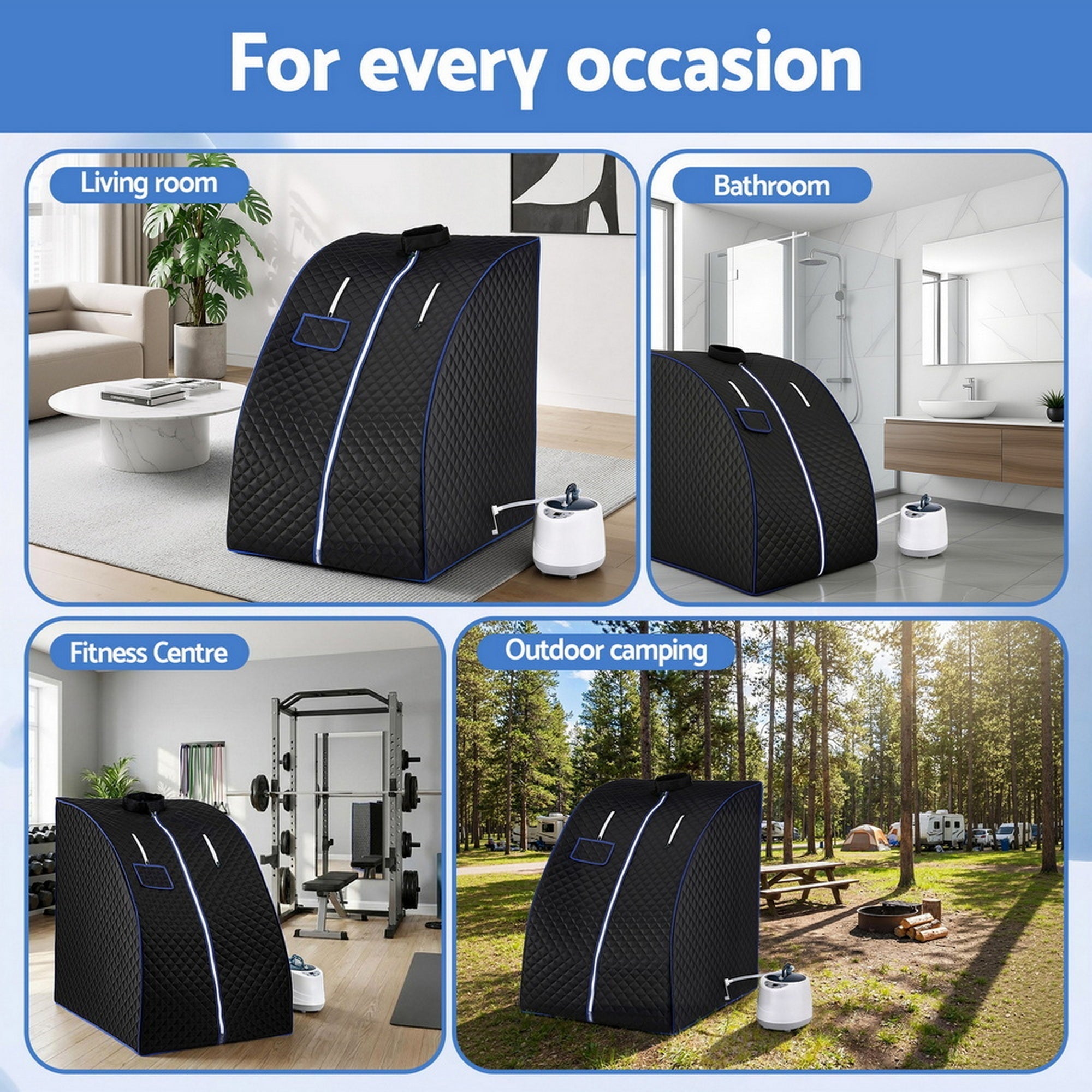 Devanti home steam portable Premium Home Sauna Tent and chair