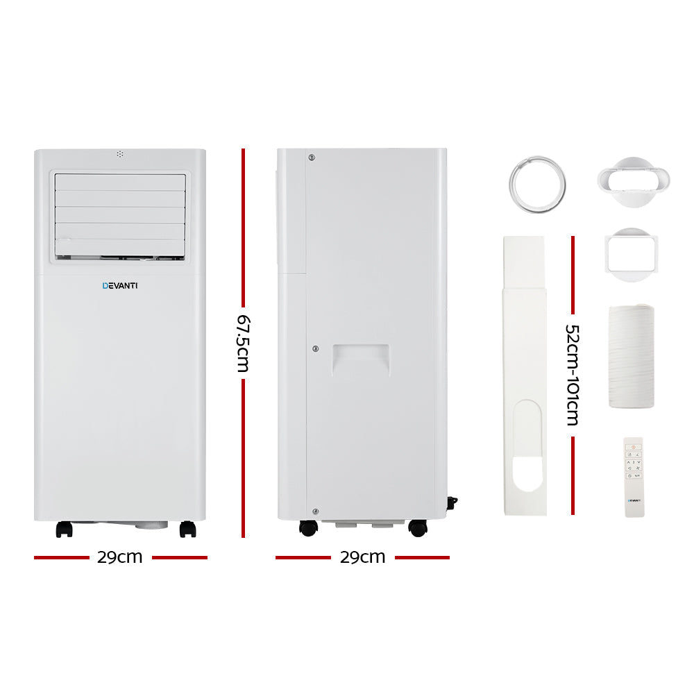 Devanti Portable Air Conditioner 7000BTU Cooling Mobile Fan Cooler Dehumidifier - Appliances > Air Conditioners >