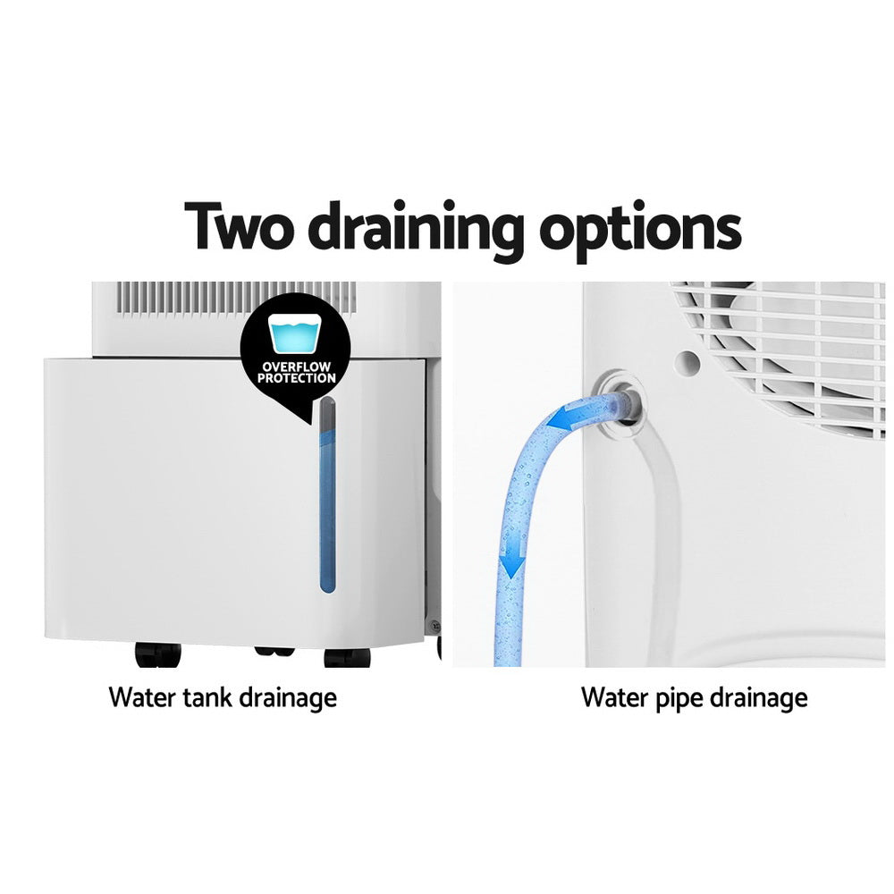 Devanti Dehumidifier 12L Air Purifier White - Appliances > Aroma Diffusers & Humidifiers > Dehumidifiers