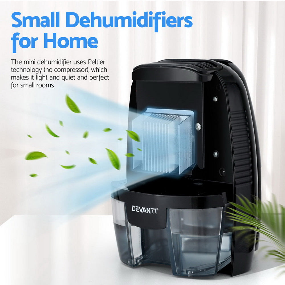 Devanti Dehumidifier 600ML Air Purifier Black - Appliances > Aroma Diffusers & Humidifiers > Dehumidifiers