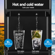 Devanti Premium Water Cooler Dispenser 22L Bench Top Chiller Purifier Filter Hot Cold Black