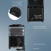 Devanti Premium Water Cooler Dispenser 22L Bench Top Chiller Purifier Filter Hot Cold Black