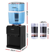 Devanti Premium Water Cooler Dispenser 22L Bench Top Chiller Purifier Filter Hot Cold Black
