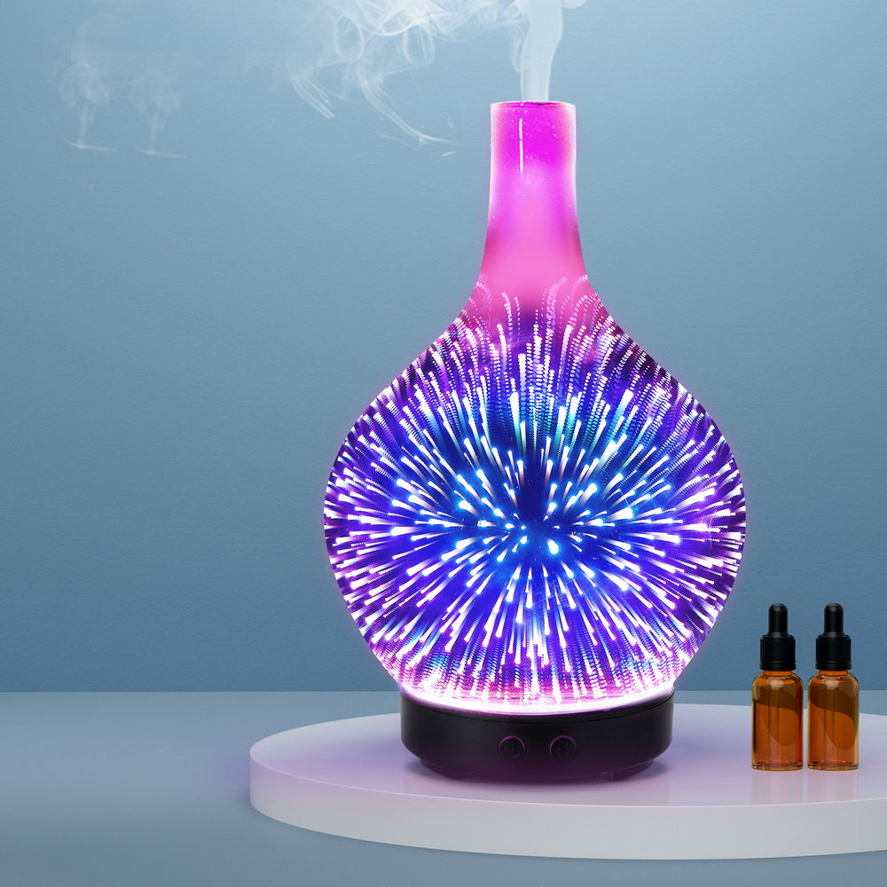 Devanti Ultrasonic Aroma Aromatherapy Diffuser 3D Light Oil Firework Humidifier - Appliances > Aroma Diffusers &