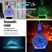 Devanti Ultrasonic Aroma Aromatherapy Diffuser 3D Light Oil Firework Humidifier - Appliances > Aroma Diffusers &