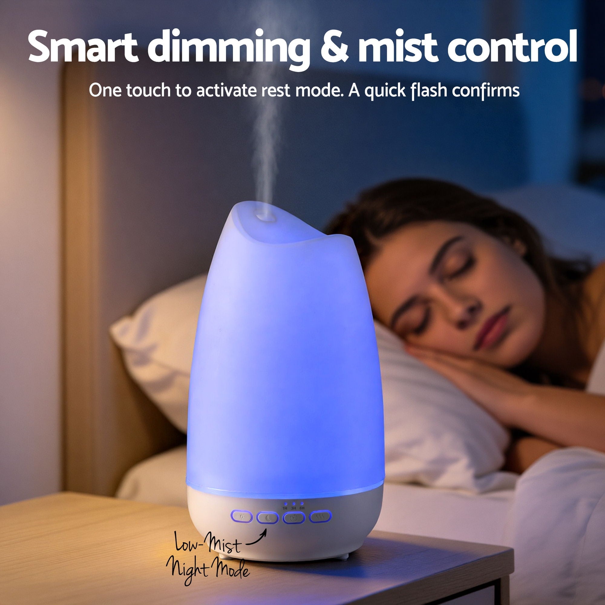 Devanti Ultrasonic Essential Oil Premium Aromatherapy Diffuser Aromatherapy Cool Mist Humidifier w/ LED Light 300ml