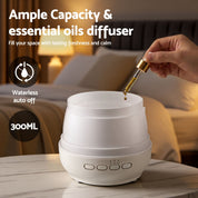 Devanti Ultrasonic Essential Oil Premium Aromatherapy Diffuser Aromatherapy Cool Mist Humidifier w/ LED Light 300ml
