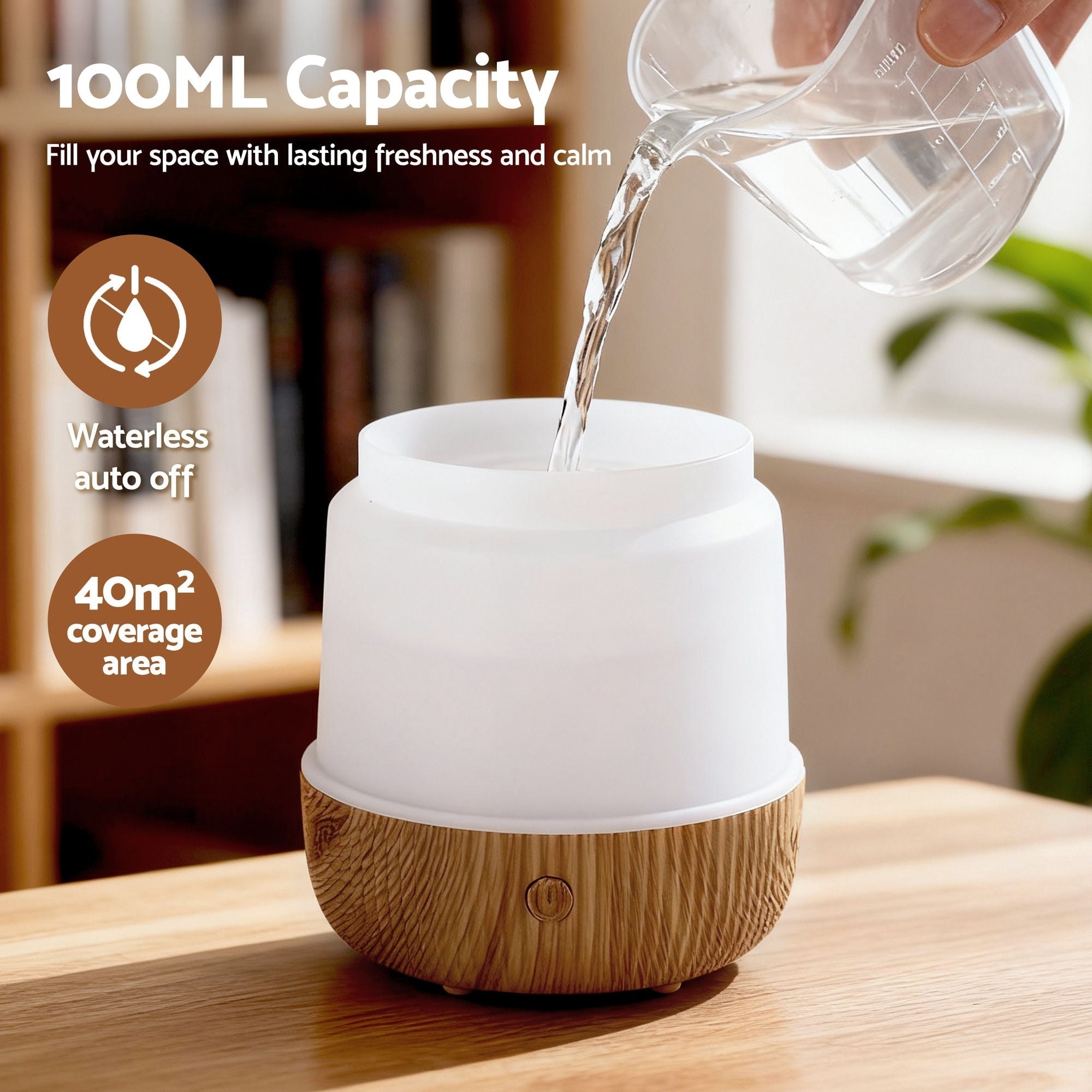 Devanti Ultrasonic Premium Aromatherapy Diffuser Aromatherapy 100ml LED Lights Iron Humidifier Forest