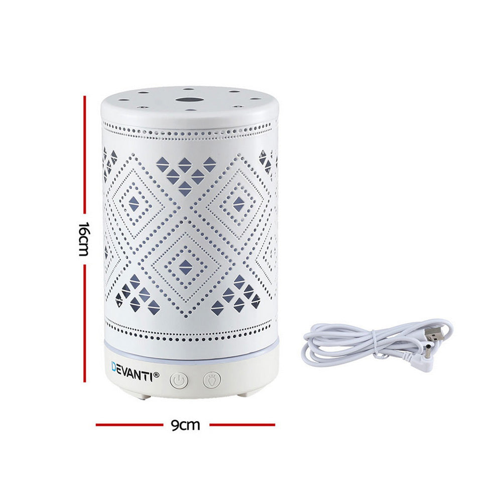 Devanti Ultrasonic Premium Aromatherapy Diffuser Aromatherapy 100ml LED Lights Iron Humidifier Forest