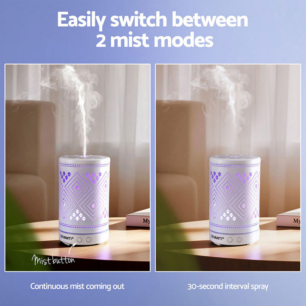 Devanti Ultrasonic Premium Aromatherapy Diffuser Aromatherapy 100ml LED Lights Iron Humidifier Forest