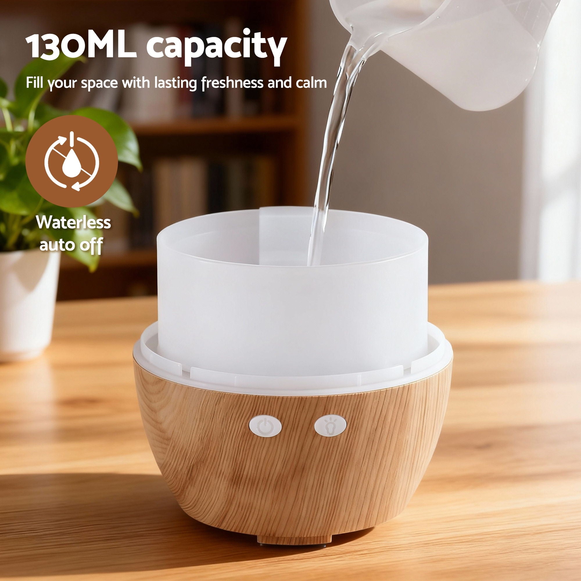 Devanti Ultrasonic Premium Aromatherapy Diffuser Aromatherapy 130ml LED Lights Iron Humidifier Forest