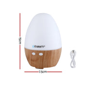 Devanti Ultrasonic Premium Aromatherapy Diffuser Aromatherapy 130ml LED Lights Iron Humidifier Forest