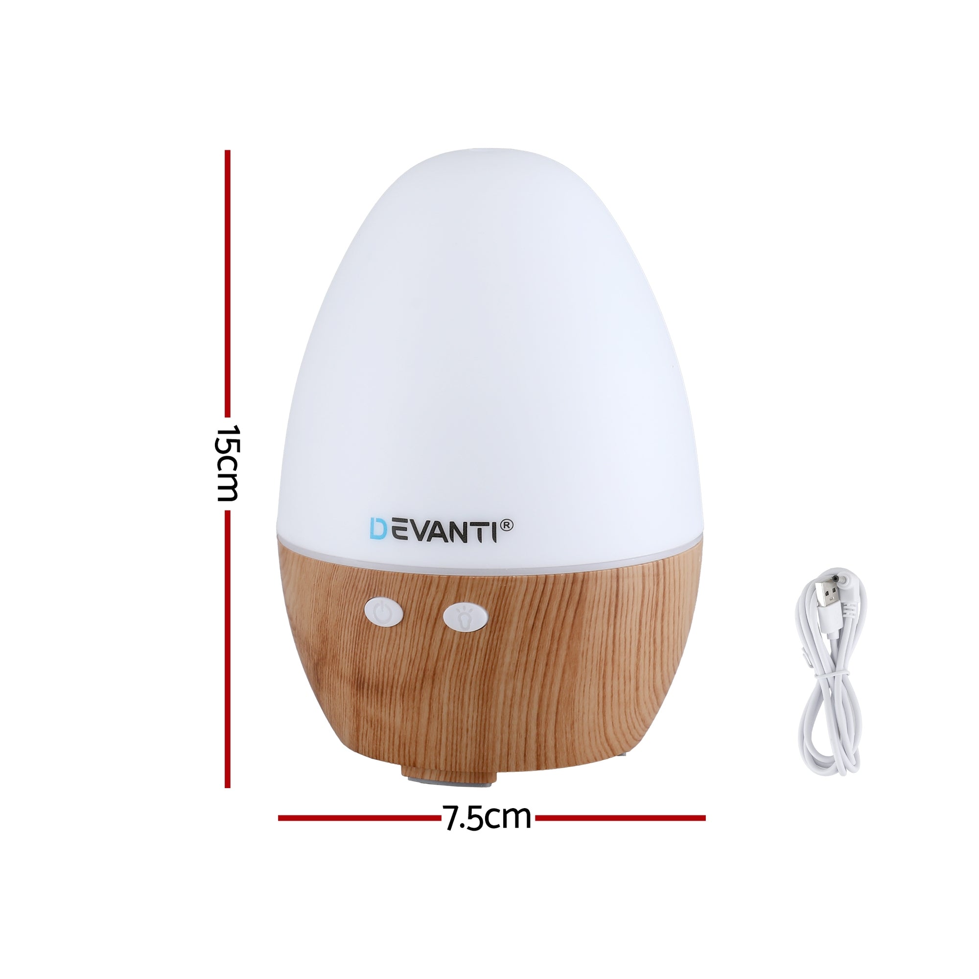 Devanti Ultrasonic Premium Aromatherapy Diffuser Aromatherapy 130ml LED Lights Iron Humidifier Forest