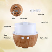 Devanti Ultrasonic Premium Aromatherapy Diffuser Aromatherapy 130ml LED Lights Iron Humidifier Forest