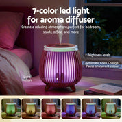 Devanti Ultrasonic Premium Aromatherapy Diffuser Aromatherapy 140ml LED Lights Iron Humidifier Forest Deep Wood