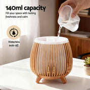 Devanti Ultrasonic Premium Aromatherapy Diffuser Aromatherapy 140ml LED Lights Iron Humidifier Forest Deep Wood