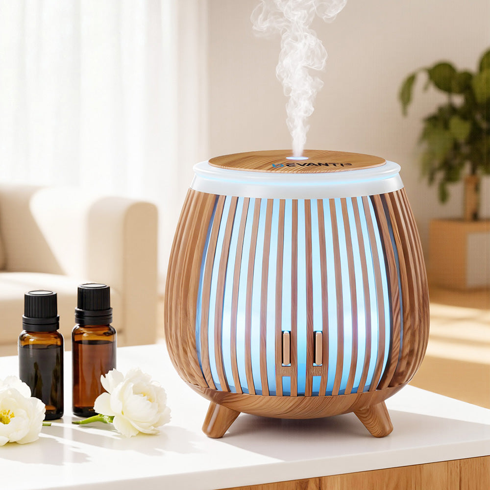 Devanti Ultrasonic Premium Aromatherapy Diffuser Aromatherapy 140ml LED Lights Iron Humidifier Forest Deep Wood