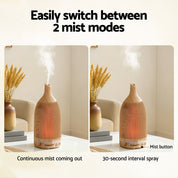 Devanti Ultrasonic Premium Aromatherapy Diffuser Aromatherapy 200ml LED Lights Iron Humidifier Forest Light wood grain