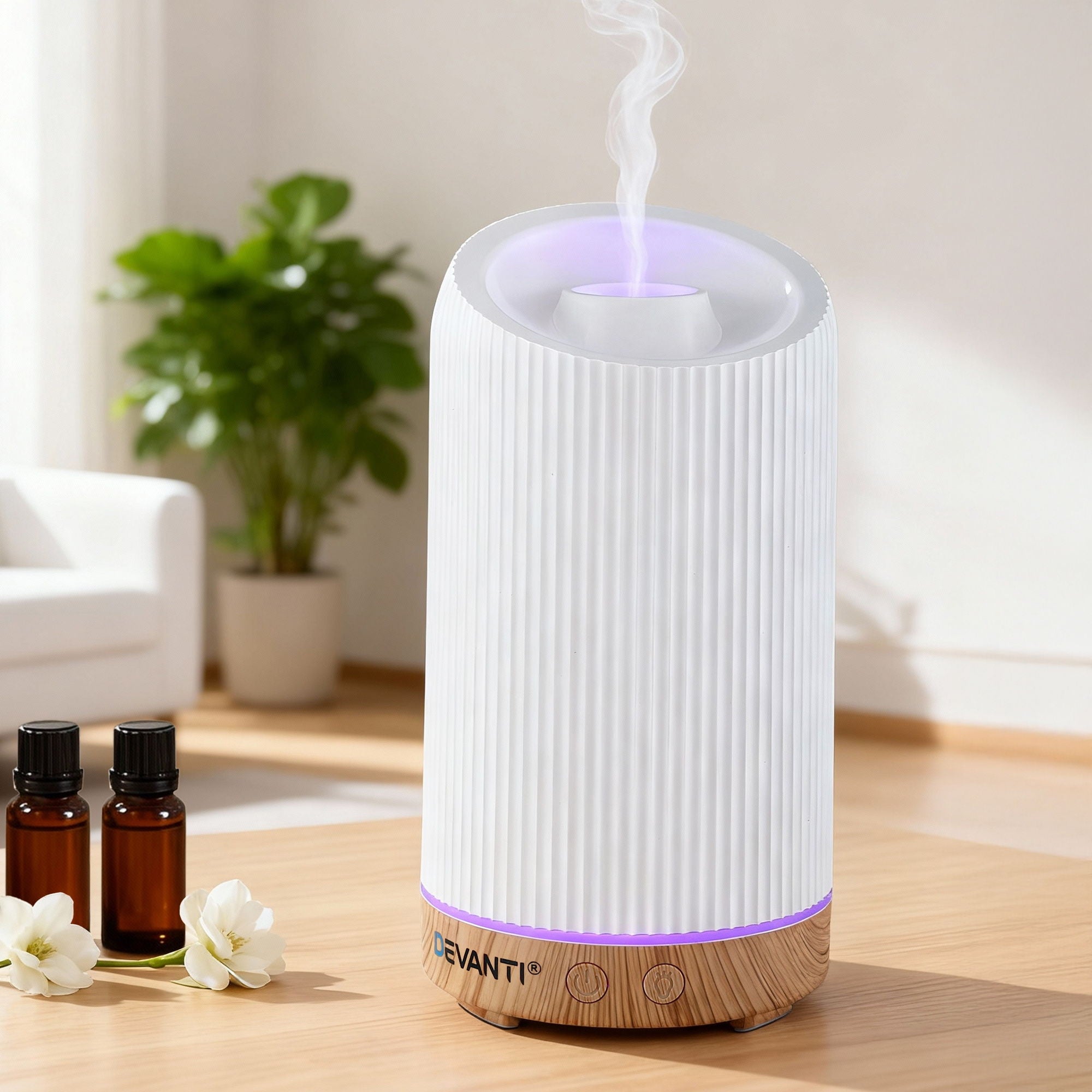 Devanti Ultrasonic Premium Aromatherapy Diffuser Aromatherapy 200ml LED Lights Iron Humidifier Forest