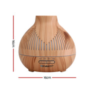 Devanti Ultrasonic Premium Aromatherapy Diffuser Aromatherapy 400ml LED Lights Iron Humidifier Forest Light wood grain