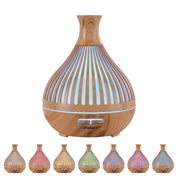 Devanti Ultrasonic Premium Aromatherapy Diffuser Aromatherapy 400ml LED Lights Iron Humidifier Forest Light wood grain