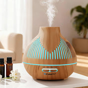 Devanti Ultrasonic Premium Aromatherapy Diffuser Aromatherapy 400ml LED Lights Iron Humidifier Forest Light wood grain