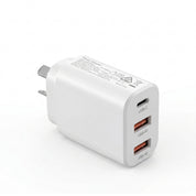 Devanti USB C Charger 30W Fast Charger 3 Port PD Charging Block White