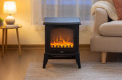 Electric 1000W to 2000W Fireplace Heater with Realistic Log Flame Display