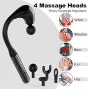 Electric Deep Tissue Massage Gun - Handheld Back and Muscle Relaxation Therapeutic Massager with Adjustable Speed and Attachments