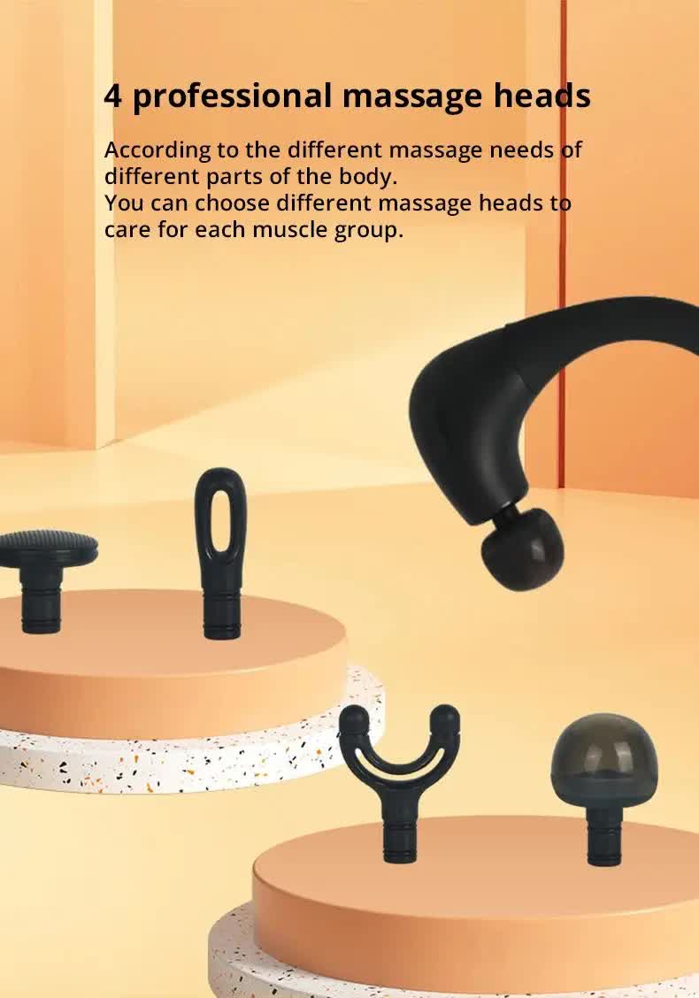 Electric Deep Tissue Massage Gun - Handheld Back and Muscle Relaxation Therapeutic Massager with Adjustable Speed and Attachments