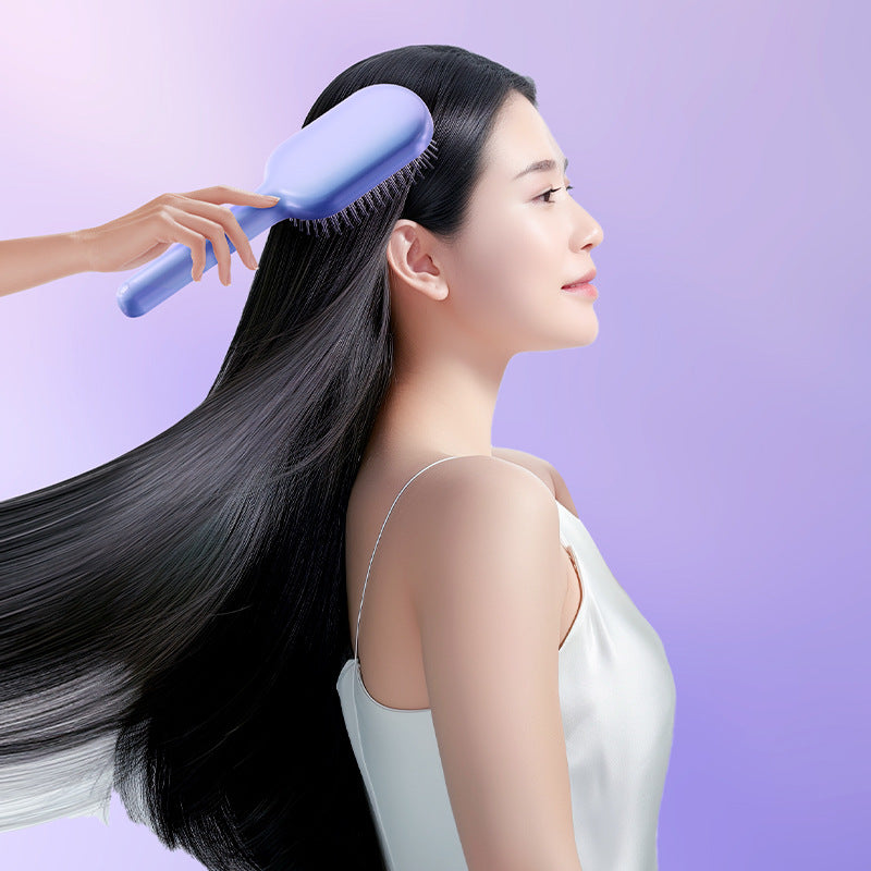 Electric Ionic Vibrating Massage Hairbrush - 3-Mode Sonic Scalp Therapeutic Massager & Detangler with LCD Display(Purple)