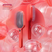 Electric Ionic Vibrating Massage Hairbrush - 3-Mode Sonic Scalp Therapeutic Massager & Detangler with LCD Display(Red)