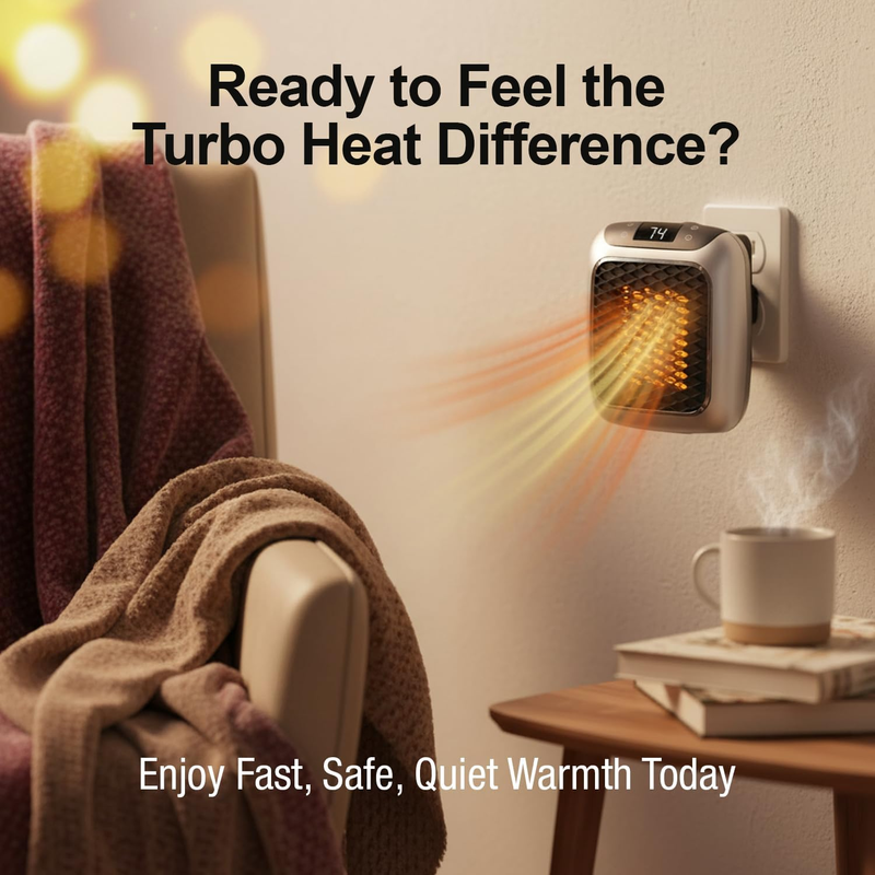 Electric radiators - Rechargeable air heater with remote control, Mini ceramic  PTC fan heater, bathroom, energy saving, Quiet heating, 1200W heater with 12-hour timer, thermostat