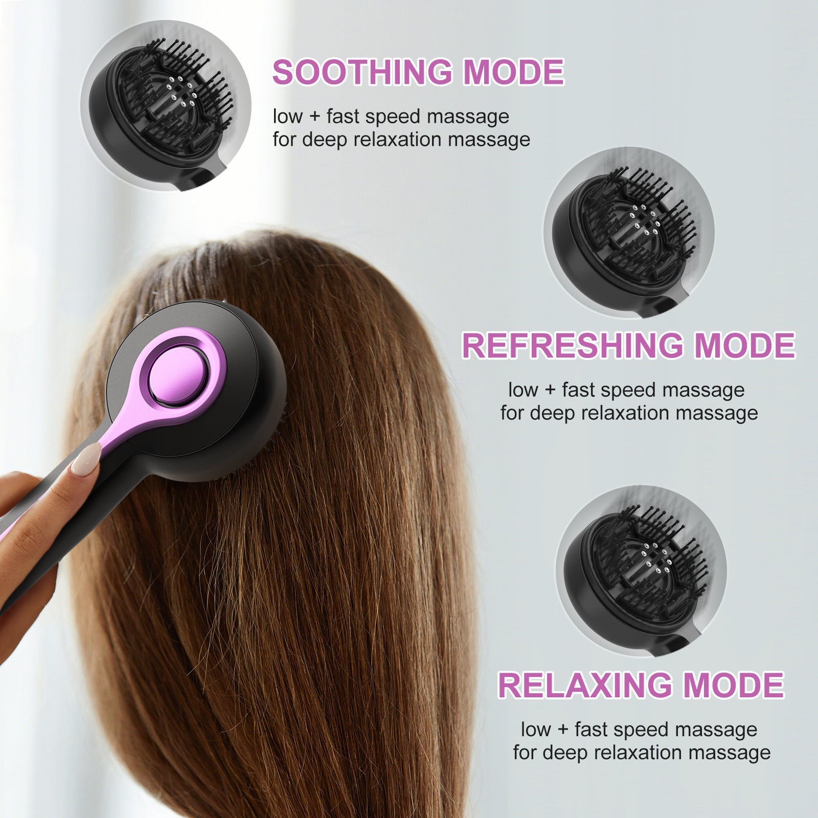 Electric Scalp Therapeutic Massager & Essential Oil Applicator Brush - 360 Kneading, 3 Modes, USB-C Rechargeable(red)