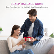 Electric Scalp Therapeutic Massager & Essential Oil Applicator Brush - 360 Kneading, 3 Modes, USB-C Rechargeable(red)