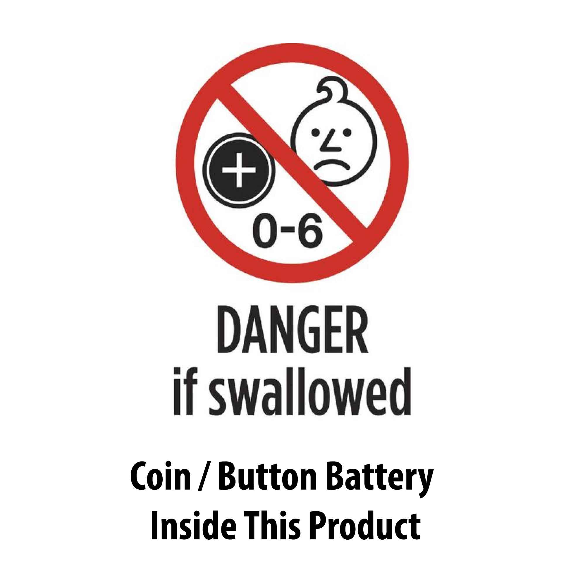 Warning symbol for danger of swallowing coin/button batteries in Essential Oil Aroma Diffuser