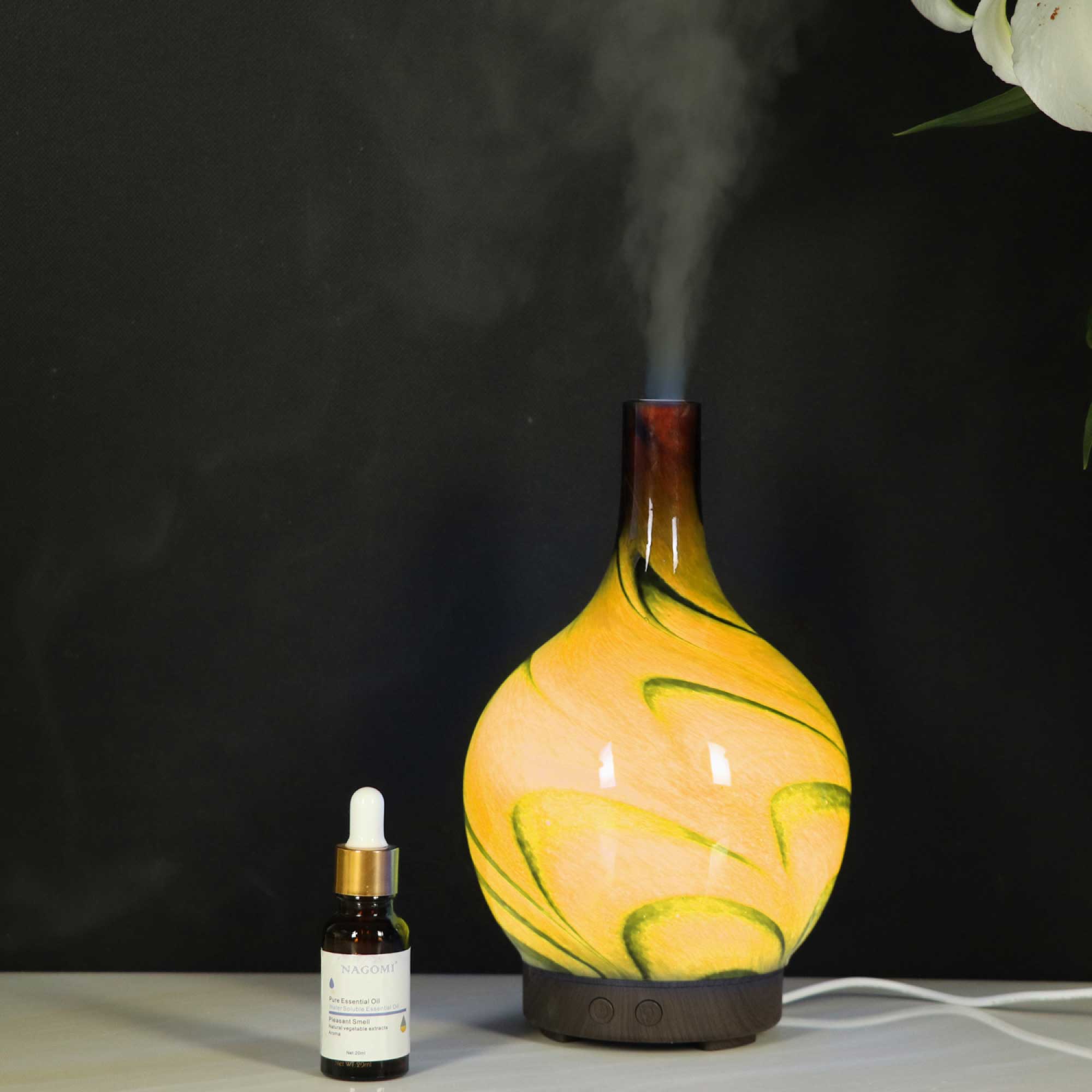 Essential Oil Aroma Diffuser - 100ml Glass Marble Aromatherapy Mist Humidifier - Appliances > Aroma Diffusers &