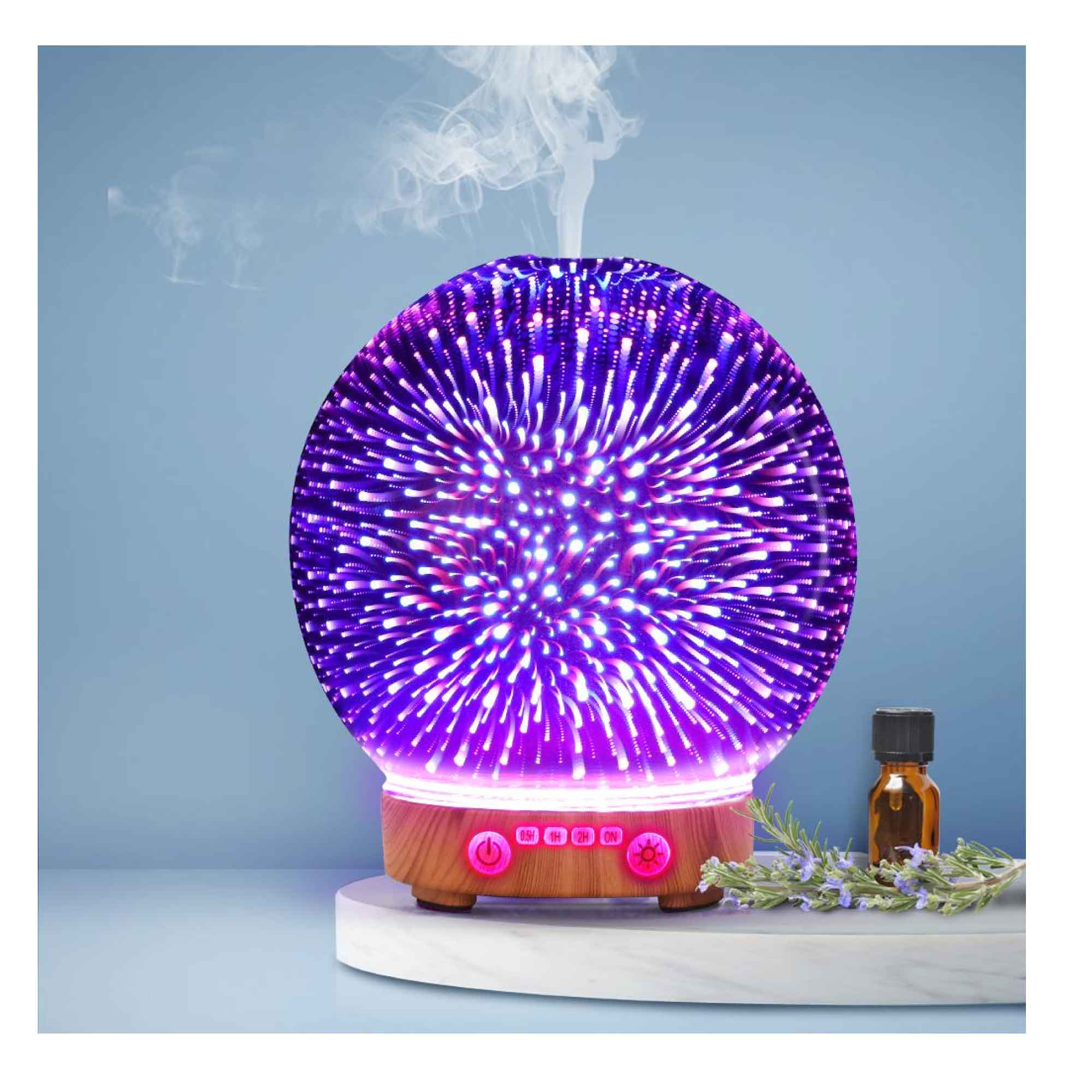 Essential Oil Aroma Diffuser - 100ml Mirror Ball 3D Fireworks Mist Humidifier - Appliances > Aroma Diffusers &