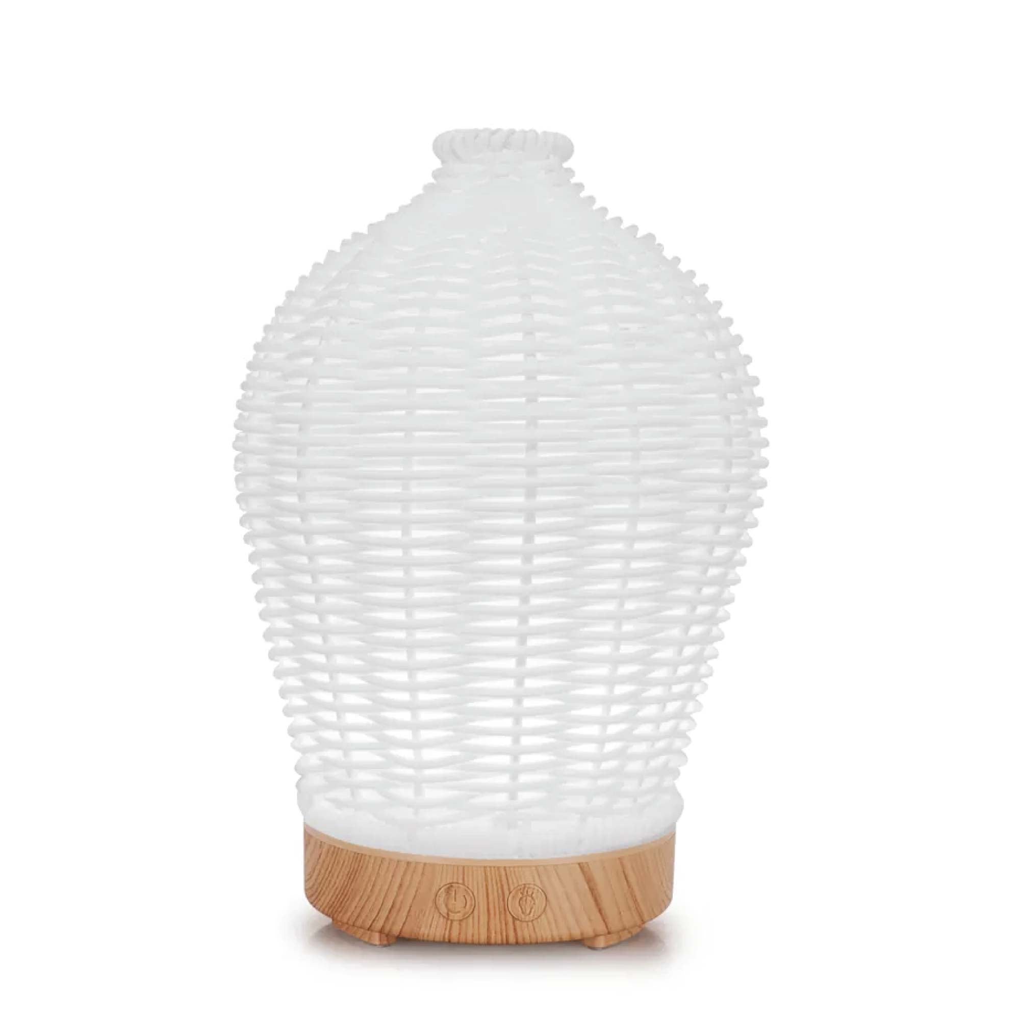 Essential Oil Aroma Diffuser and Remote - 100ml Rattan White Mist Humidifier - Appliances > Aroma Diffusers &