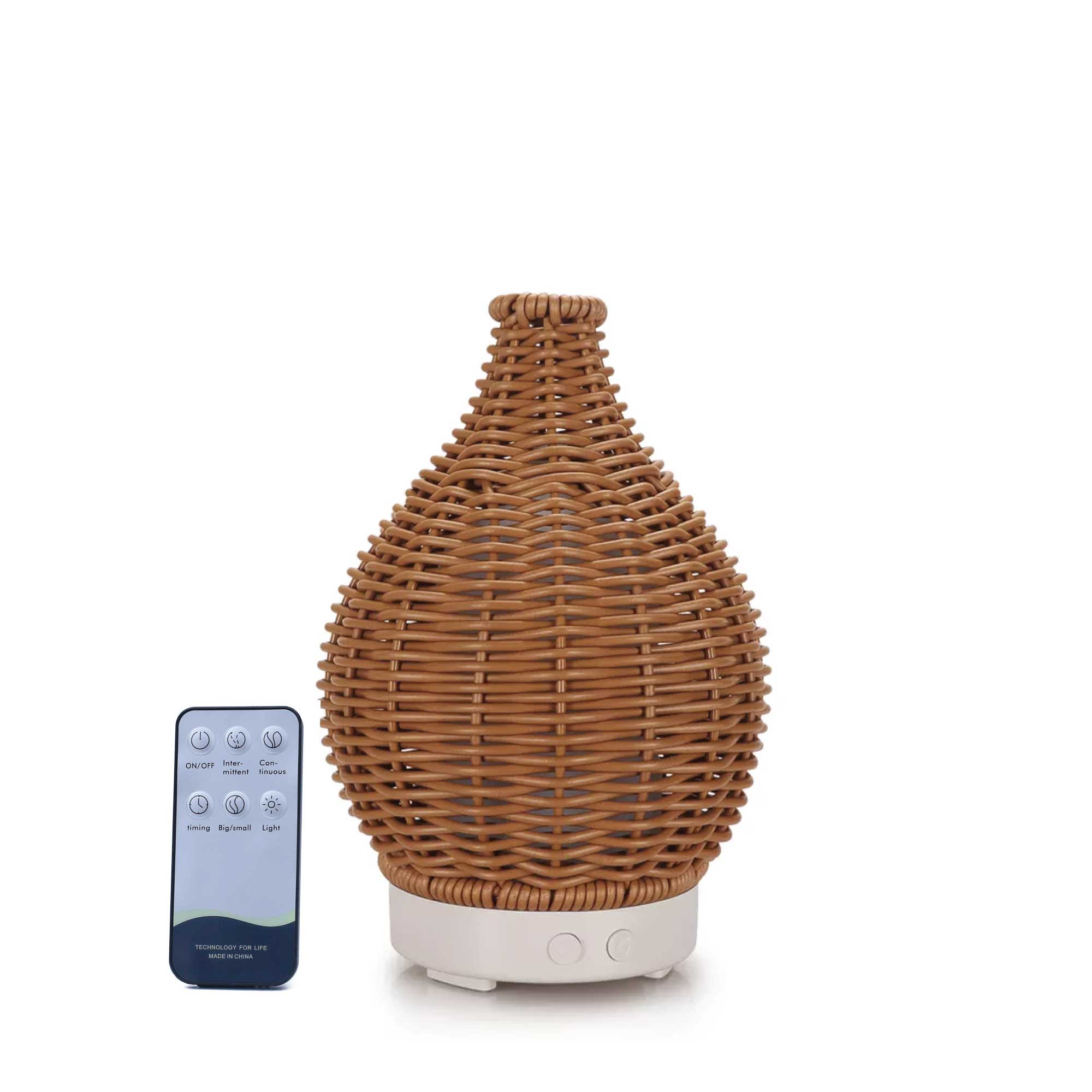 Essential Oil Aroma Diffuser and Remote - 100ml Rattan Woven Mist Humidifier - Appliances > Aroma Diffusers &