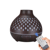 Essential Oil Aroma Diffuser and Remote - 400ml Hollowed Wood Mist Humidifier - Appliances > Aroma Diffusers &