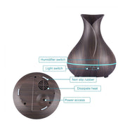 Essential Oil Aroma Diffuser and Remote - 400ml Tulip Dark Ultrasonic Humidifier - Appliances > Aroma Diffusers &