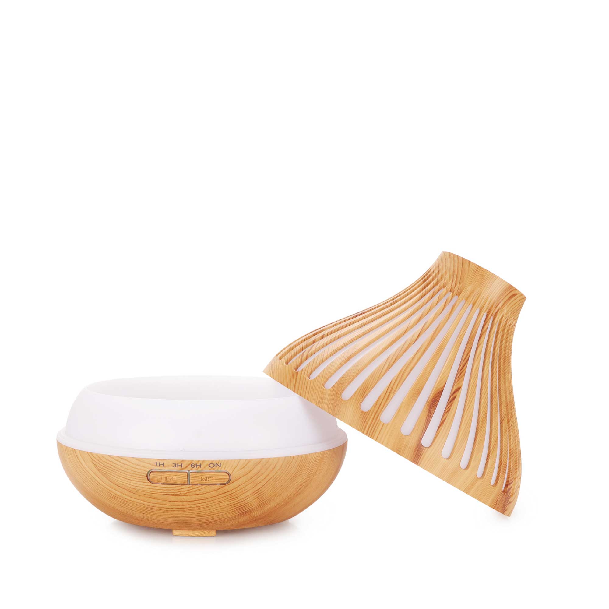 Essential Oil Aroma Diffuser and Remote - 500ml Flat Top Wood Mist Humidifier - Appliances > Aroma Diffusers &